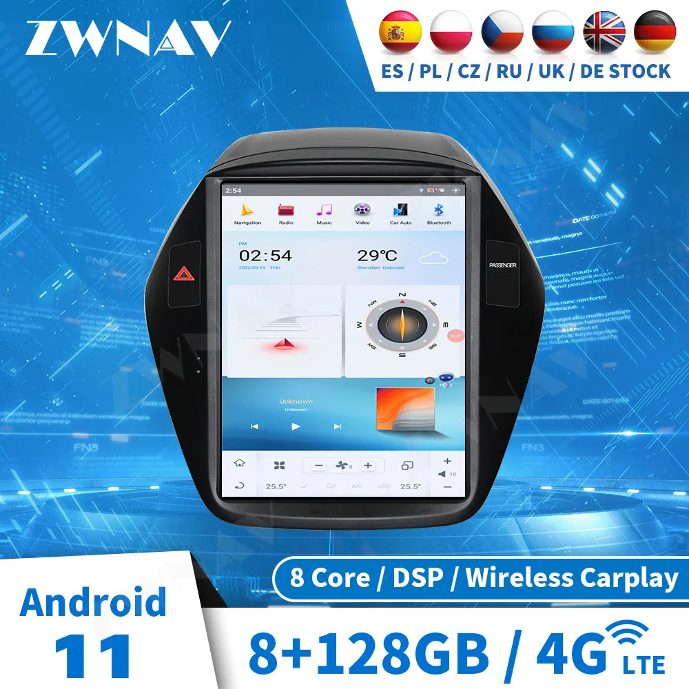 Qualcomm 665 8+128G Tesla Screen Carplay For Hyundai IX35 2009-2013 Android Player Car GPS Unit Auto Audio Stereo Radio Receiver
Qualcomm 665 8+128G Tesla Screen Carplay For Hyundai IX35 2009-2013 Android Player Car GPS Unit Auto Audio Stereo Radio Receiver