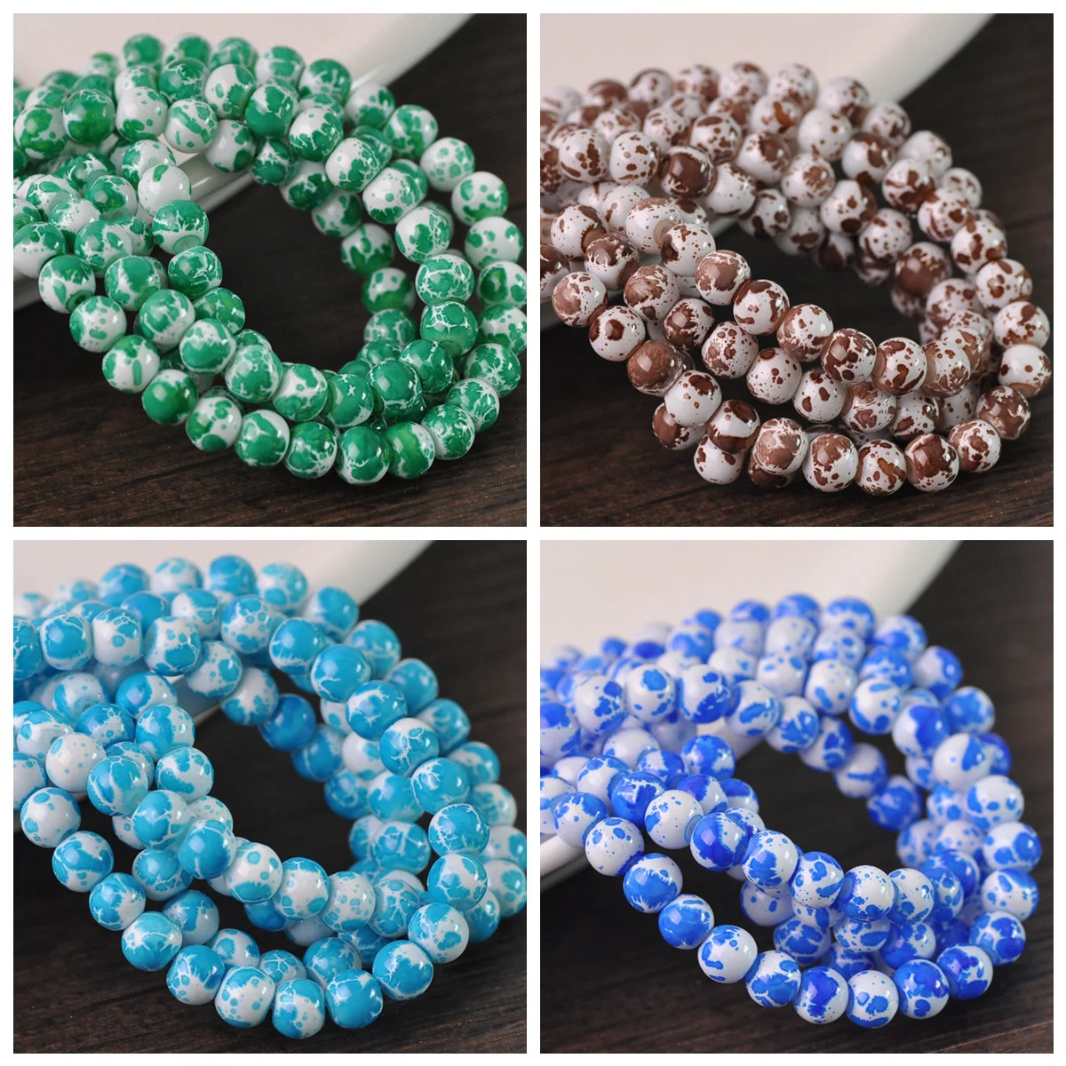 50pcs Round Coated Spots Opaque Glass 6mm Loose Spacer Beads Lot for Jewelry Making DIY Crafts Findings
50pcs Round Coated Spots Opaque Glass 6mm Loose Spacer Beads Lot for Jewelry Making DIY Crafts Findings
