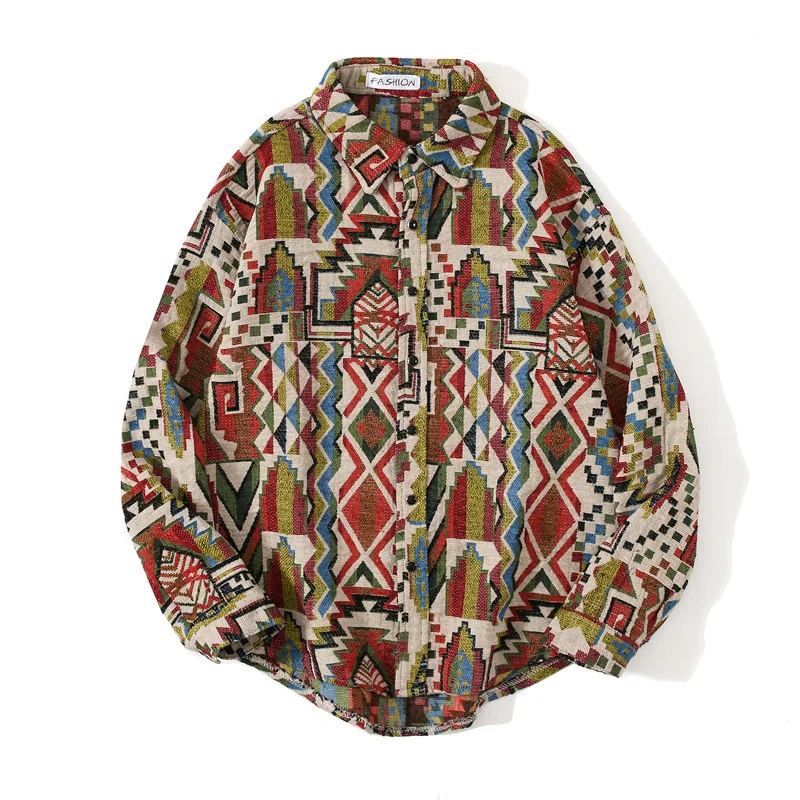 Style Mens National Knitted Stripe Flannel Shirt Retro Button Long Sleeve Oversized Men Streetwear Hip Hop Harajuku Casual Shirt
Style Mens National Knitted Stripe Flannel Shirt Retro Button Long Sleeve Oversized Men Streetwear Hip Hop Harajuku Casual Shirt