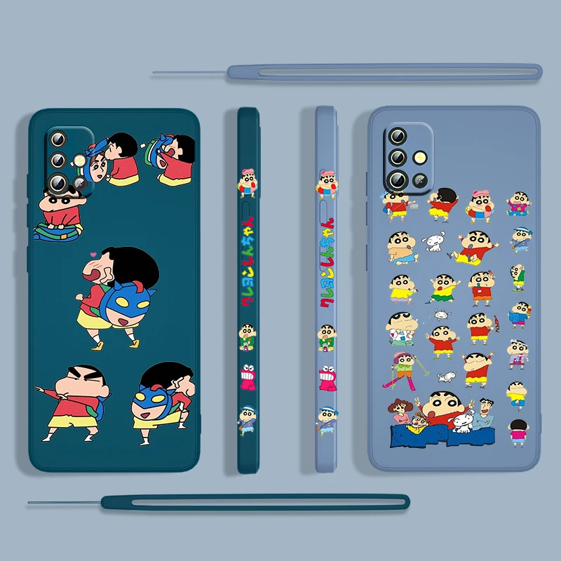 Crayon Shin Chan Cartoon For Samsung Galaxy A73 A53 A33 A52 A32 A22 A71 A51 A21S A03S A50 4G 5G Liquid Left Rope Phone Case Capa
Crayon Shin Chan Cartoon For Samsung Galaxy A73 A53 A33 A52 A32 A22 A71 A51 A21S A03S A50 4G 5G Liquid Left Rope Phone Case Capa
