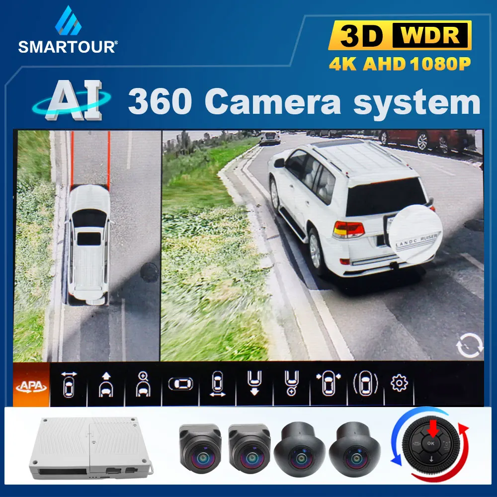 SMARTOUR AI 360 камера системы автомобиля 4K AHD 1080P вид с птицы объемная система панорамный вид 4 CH DVR полный обзор для Toyota Prado
SMARTOUR AI 360 камера системы автомобиля 4K AHD 1080P вид с птицы объемная система панорамный вид 4 CH DVR полный обзор для Toyota Prado