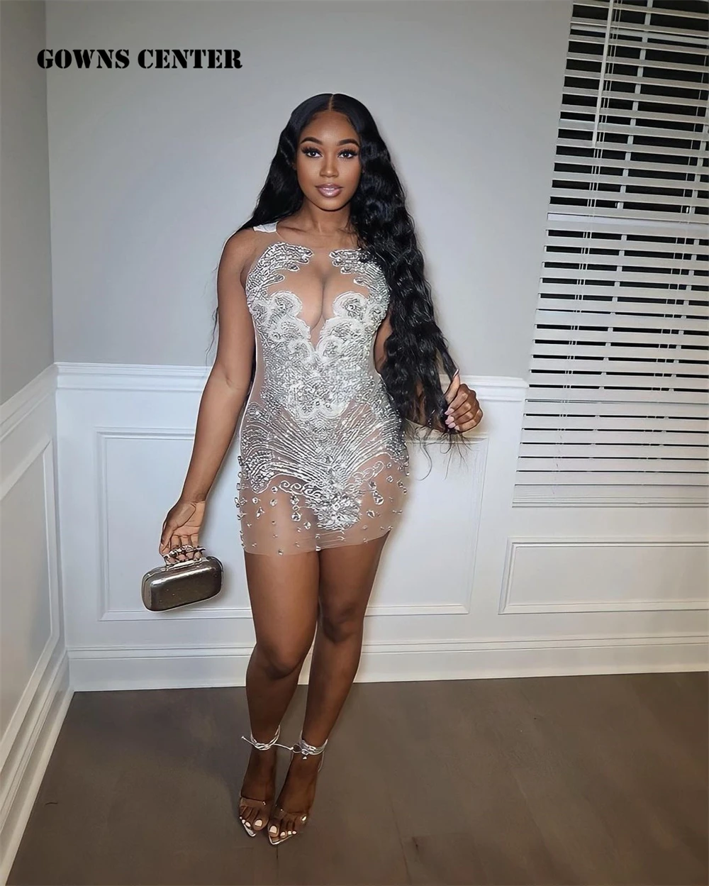 Sparkly Crystals Silver Beaded Short Prom Dresses 2023 Stunning Sexy See Through Mesh Black Girls Birthday Party Gowns vestidos
Sparkly Crystals Silver Beaded Short Prom Dresses 2023 Stunning Sexy See Through Mesh Black Girls Birthday Party Gowns vestidos