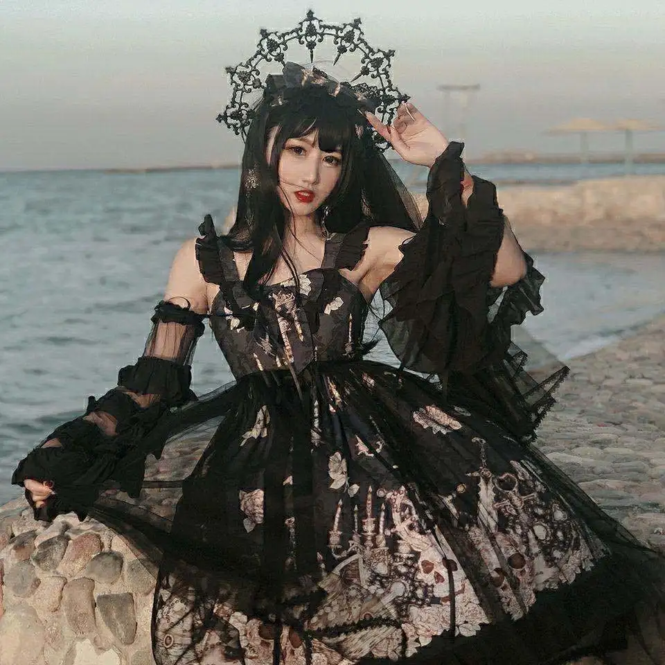 Женское платье в японском готическом стиле Jsk Lolita, винтажное платье без рукавов в викторианском стиле, платье принцессы для чайной вечеринк...
Женское платье в японском готическом стиле Jsk Lolita, винтажное платье без рукавов в викторианском стиле, платье принцессы для чайной вечеринк...