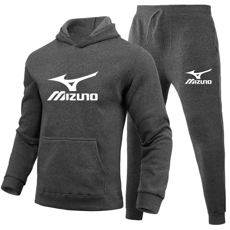 

2023 yeni Mizuno baskı yüksek kaliteli düz renk birden fazla renk erkek ve kadın aynı stil kazak + sweatpants suits