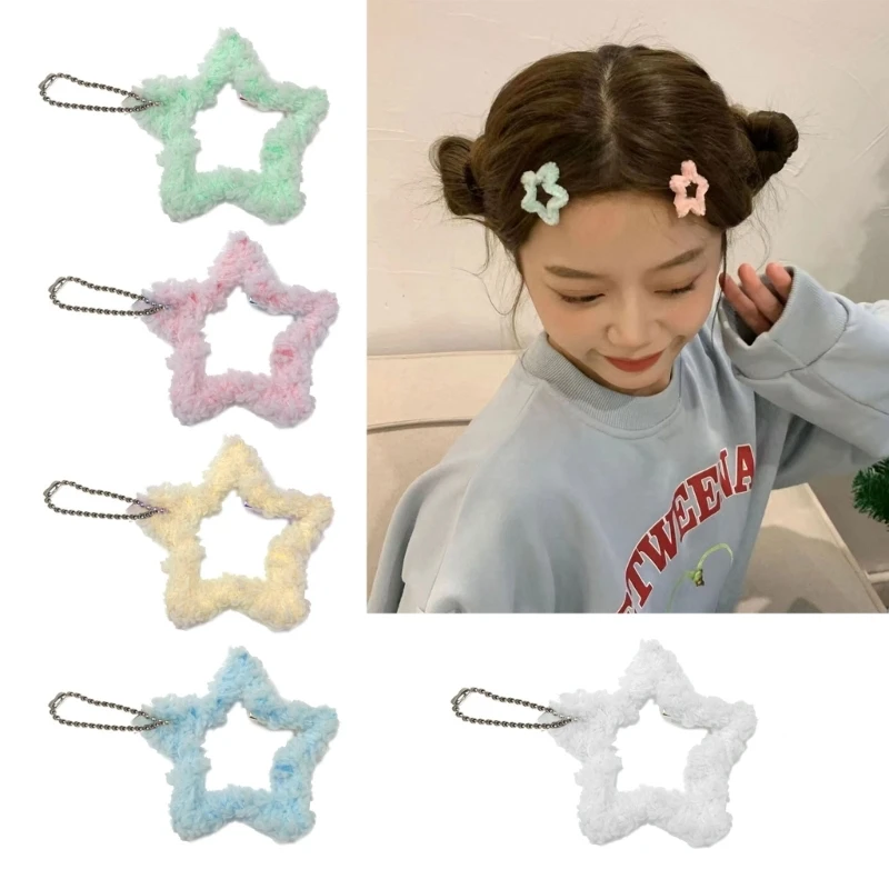 Plush Colorful Hollow Pentagram Keychain Women Sweet Y2k Aesthetic Hair Clip Fashion Pendant Accessory
Plush Colorful Hollow Pentagram Keychain Women Sweet Y2k Aesthetic Hair Clip Fashion Pendant Accessory