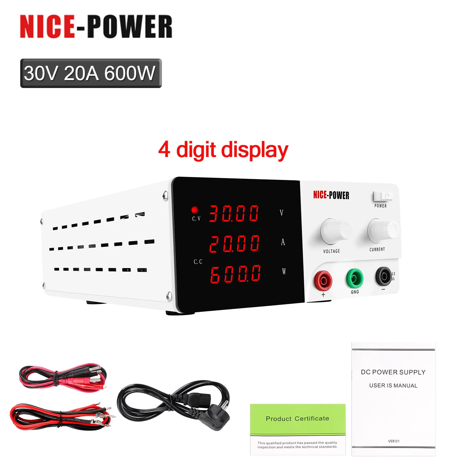 Nice-power 30V 20A Laboratory High Switching Power Source 600W Adjustable DC Power Supply 60V 10A Voltage Regulator 30V 10A
Nice-power 30V 20A Laboratory High Switching Power Source 600W Adjustable DC Power Supply 60V 10A Voltage Regulator 30V 10A