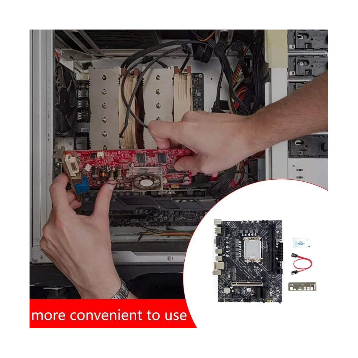 B660 D4 Motherboard+Thermal Grease+Baffle+SATA Cable LGA1700 12Th/13Th CPU 2XDDR4 RAM Slot HD+DP+VGA PCIE 16X SATA3.0
B660 D4 Motherboard+Thermal Grease+Baffle+SATA Cable LGA1700 12Th/13Th CPU 2XDDR4 RAM Slot HD+DP+VGA PCIE 16X SATA3.0