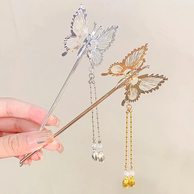 Korean Fashion Metal Will Move Simulation Butterfly Hairpin for Women Headdress Rhinestone Hair Pins Hair Styling Accessories
Korean Fashion Metal Will Move Simulation Butterfly Hairpin for Women Headdress Rhinestone Hair Pins Hair Styling Accessories