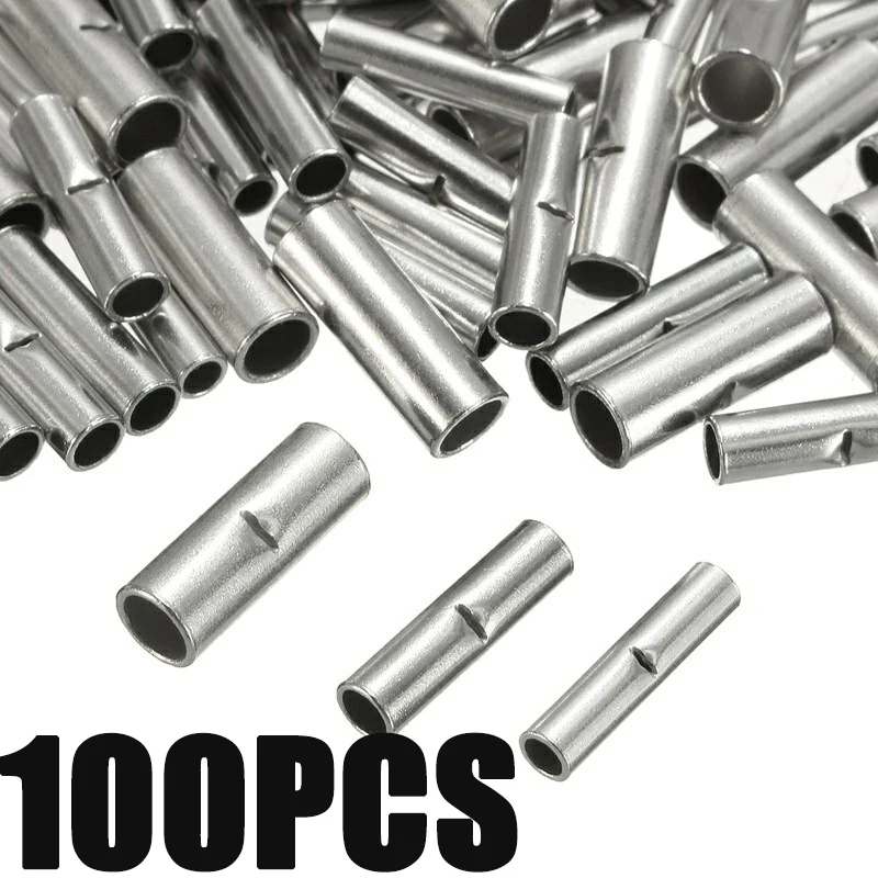 100PCS 22-10AWG Non-Insulated Butt Splice Connectors Copper Tinned Splice Cord Pin End Uninsulation Crimp Terminal Kit
100PCS 22-10AWG Non-Insulated Butt Splice Connectors Copper Tinned Splice Cord Pin End Uninsulation Crimp Terminal Kit