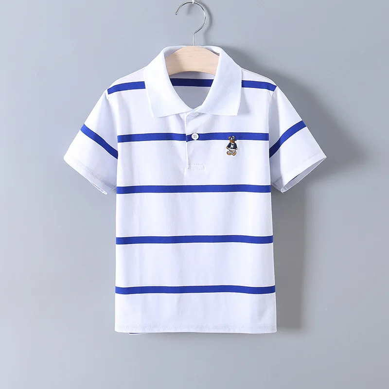 New Boys T-Shirt Girls Clothes Pure Cotton Fashion Casual Children Striped Lapel Short-Sleeved T-Shirt 2-14 Years
New Boys T-Shirt Girls Clothes Pure Cotton Fashion Casual Children Striped Lapel Short-Sleeved T-Shirt 2-14 Years