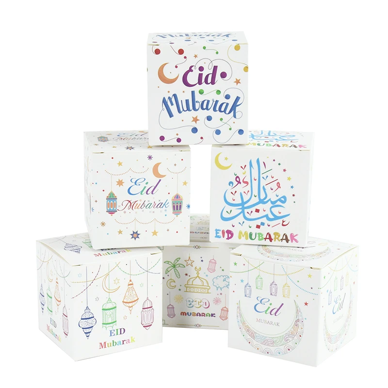 10Pcs Eid Mubarak Paper Gift Boxes Ramadan Kareem Square Gift Candy Cookies Chocolate Box Case Muslim Islamic Party Packaging
10Pcs Eid Mubarak Paper Gift Boxes Ramadan Kareem Square Gift Candy Cookies Chocolate Box Case Muslim Islamic Party Packaging