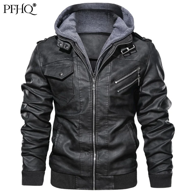 PFHQ Hooded Zipper Decoration Stitching Plus Velvet Thick Casual PU Leather Jacket Autumn Winter New Fashion Men's Coat 21B9973
PFHQ Hooded Zipper Decoration Stitching Plus Velvet Thick Casual PU Leather Jacket Autumn Winter New Fashion Men's Coat 21B9973
