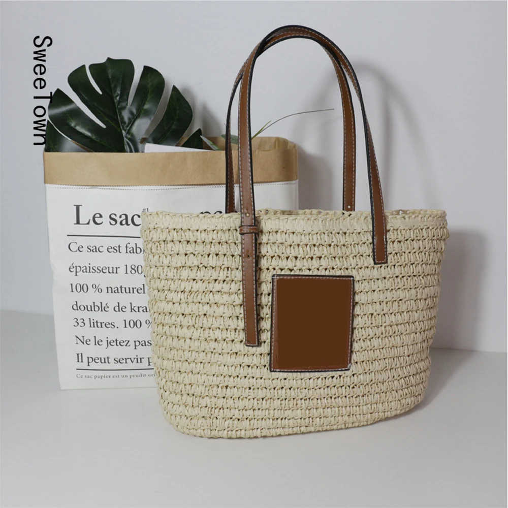 Sweetown Female Shoulder Bag Casual Tote Woven Straw Beach Bags Summer Women Handmade Large Capacity Handbag Bohemian Travel
Sweetown Female Shoulder Bag Casual Tote Woven Straw Beach Bags Summer Women Handmade Large Capacity Handbag Bohemian Travel