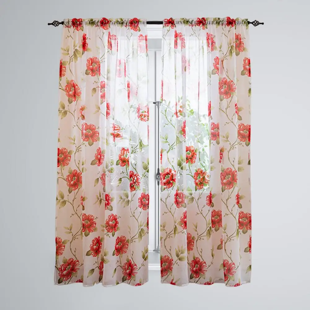 Soft Useful Camellia Flower Printed Window Screenings Easy to Install Tulle Curtain Thin Home Supplies
Soft Useful Camellia Flower Printed Window Screenings Easy to Install Tulle Curtain Thin Home Supplies