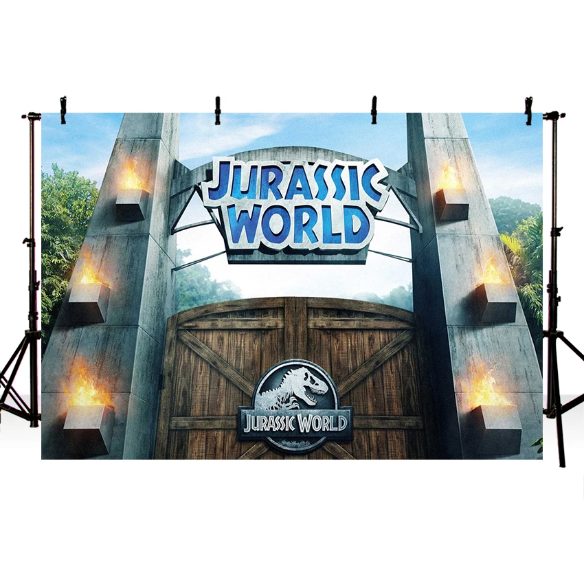 

Jurassic Park World Dinosaur Theme Backdrop Photographic Studio Photo Background Baby Birthday Party Decorations Prop