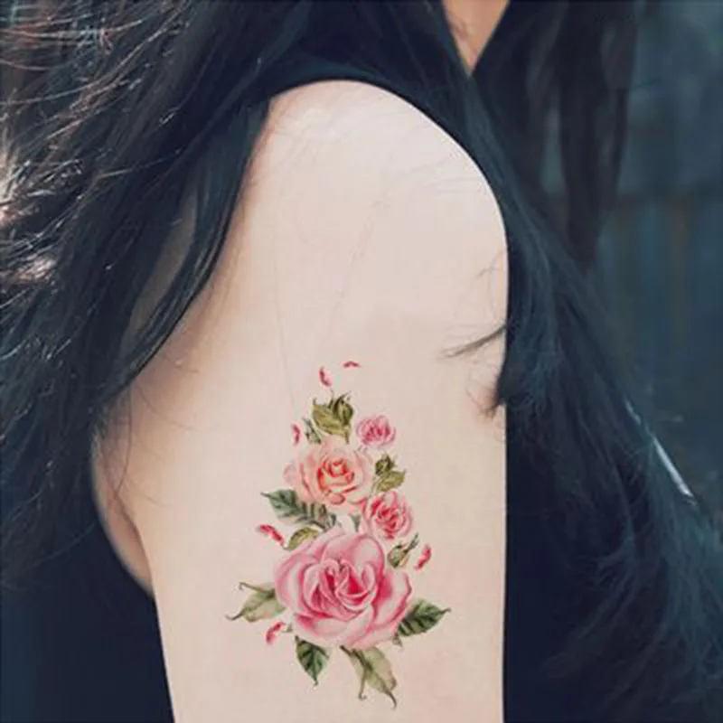

Временные тату-наклейки 20 шт. для женщин, боди-арт, тату-наклейки 3D, Бабочка, роза, цветок, перо, тату, водонепроницаемые, для вечерние, подарок