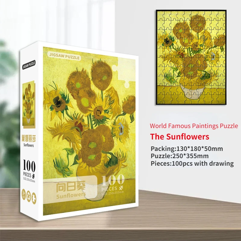 MaxRenard 25*35.5cm 100 Pieces Jigsaw Puzzles Van Gogh The Sunflowers Paper Assembling Painting Art Puzzles Toys for Adults Gift
MaxRenard 25*35.5cm 100 Pieces Jigsaw Puzzles Van Gogh The Sunflowers Paper Assembling Painting Art Puzzles Toys for Adults Gift