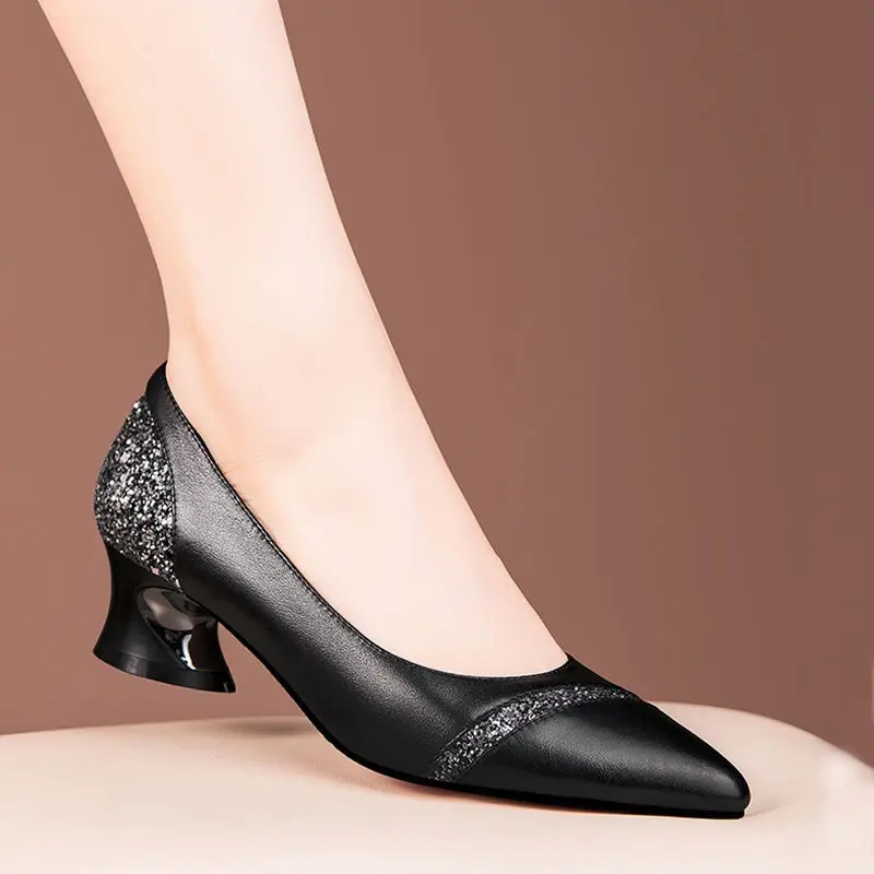 FHANCHU 2022 New Women Mid Heels,Fashion Genuine Leather Shoes,Comfort for Work,Pointed Toe Pumps,Slip On,Black,Silver,Dropship
FHANCHU 2022 New Women Mid Heels,Fashion Genuine Leather Shoes,Comfort for Work,Pointed Toe Pumps,Slip On,Black,Silver,Dropship