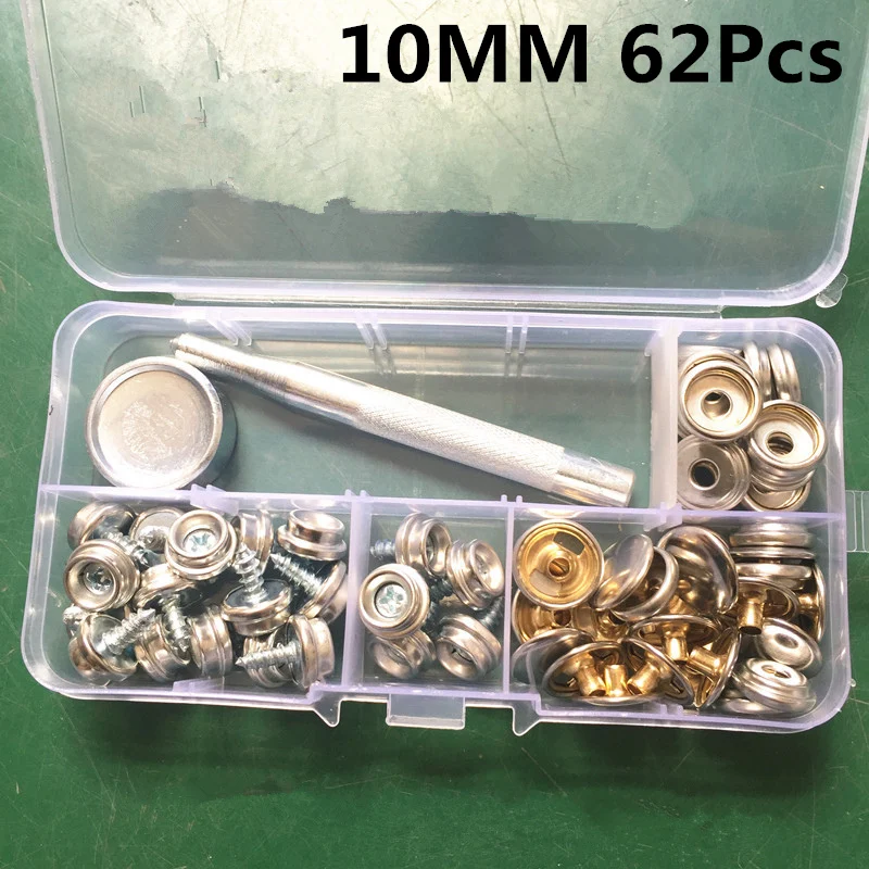 62Pcs Screw Snaps Fastener Kit with Tool Marine Grade Stainless Steel Black Button Snaps Canvas Snaps for Boat Tent Leather
62Pcs Screw Snaps Fastener Kit with Tool Marine Grade Stainless Steel Black Button Snaps Canvas Snaps for Boat Tent Leather