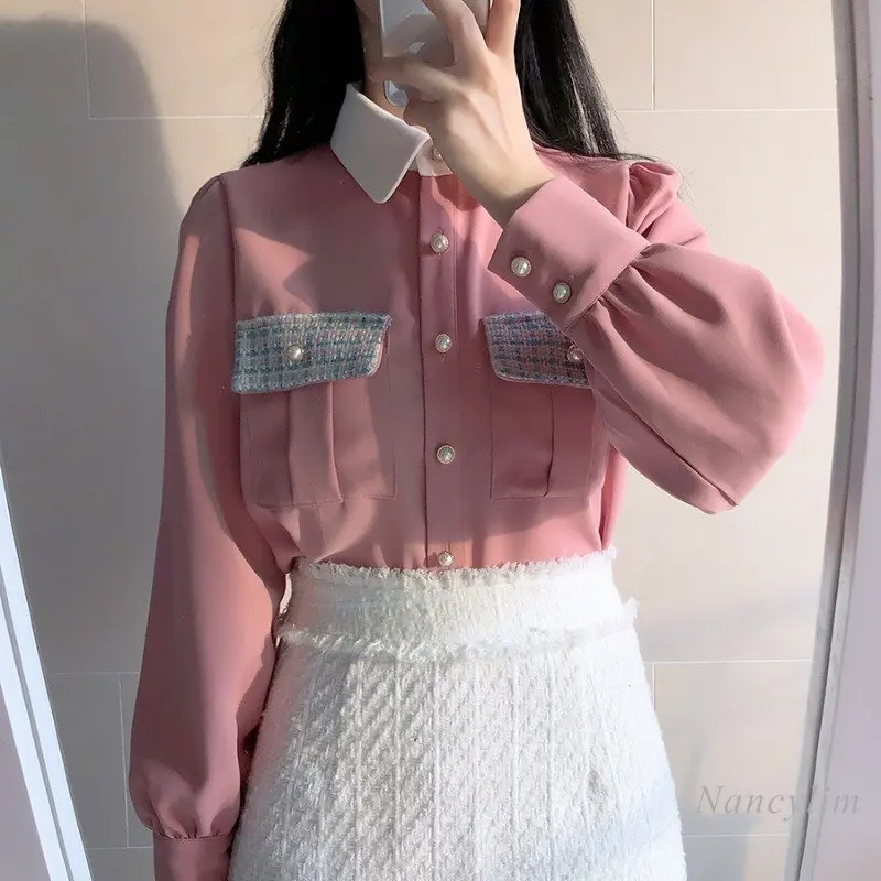 Pearl Buttons Long Sleeve Shirt Women's Autumn Clothing 2022 New Retro Design Chic Top Blusas Femme
Pearl Buttons Long Sleeve Shirt Women's Autumn Clothing 2022 New Retro Design Chic Top Blusas Femme
