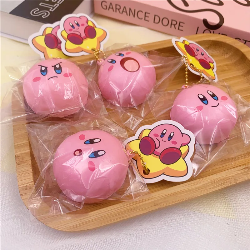 

5cm Kirby Star Decompression Soft Cartoon Simulation Bread Slow Rebound Squishy Pendant Cute Kids Gift