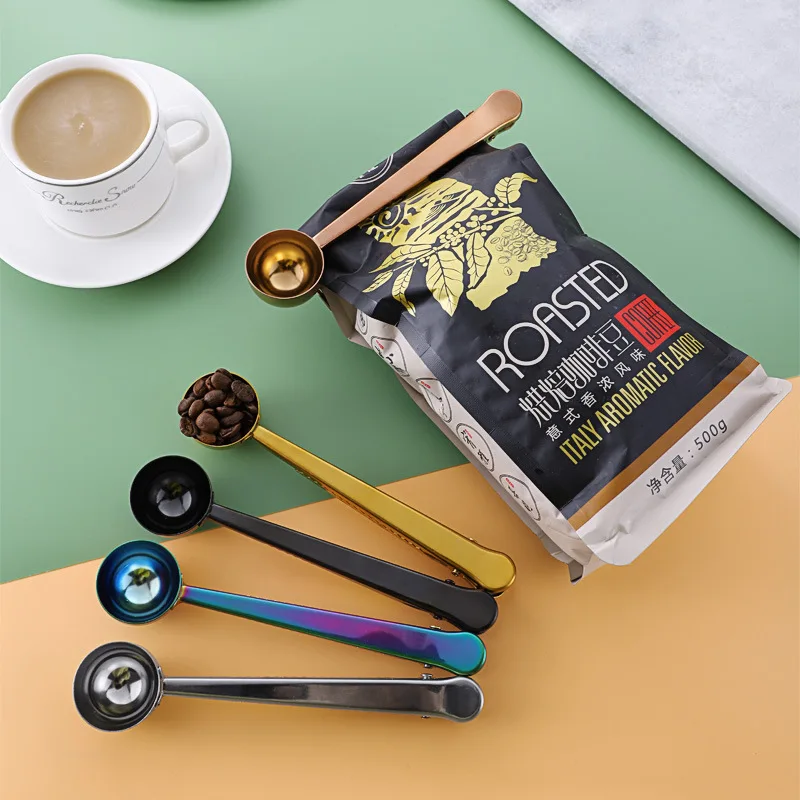 Two-in-one Stainless Steel Coffee Spoon Sealing Clip Kitchen Gold Accessories Recipient Cafe Expresso Cucharilla Decoration
Two-in-one Stainless Steel Coffee Spoon Sealing Clip Kitchen Gold Accessories Recipient Cafe Expresso Cucharilla Decoration