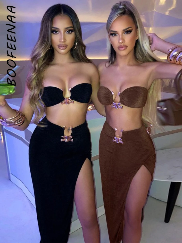 BOOFEENAA комплект из двух предметов, длинная юбка и топ с разрезом, сексуальная клубная одежда, наряды для женщин, вечерние комплекты, Женская ю...
BOOFEENAA комплект из двух предметов, длинная юбка и топ с разрезом, сексуальная клубная одежда, наряды для женщин, вечерние комплекты, Женская ю...
