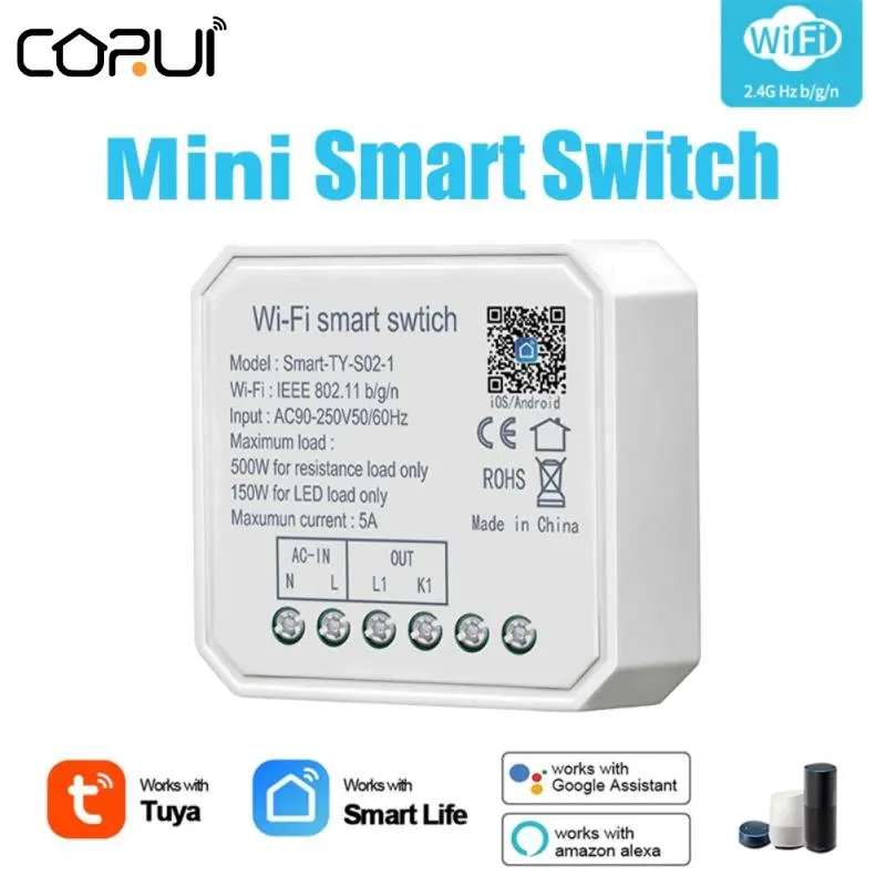 CoRui Tuya WiFi Mini Smart DIY Light Switch1/2 Gang Wireless Switches Smart Life Tuya Remote Control Work With Alexa Google Home
CoRui Tuya WiFi Mini Smart DIY Light Switch1/2 Gang Wireless Switches Smart Life Tuya Remote Control Work With Alexa Google Home