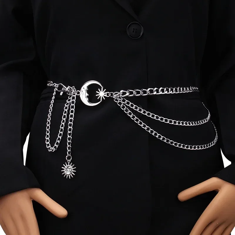 Women Waist Chain Belt for Dress Skirt Belts with Moon Star Body Waistbands Gold Silver Fashion Ladies Chain Cloth Accessories
Women Waist Chain Belt for Dress Skirt Belts with Moon Star Body Waistbands Gold Silver Fashion Ladies Chain Cloth Accessories