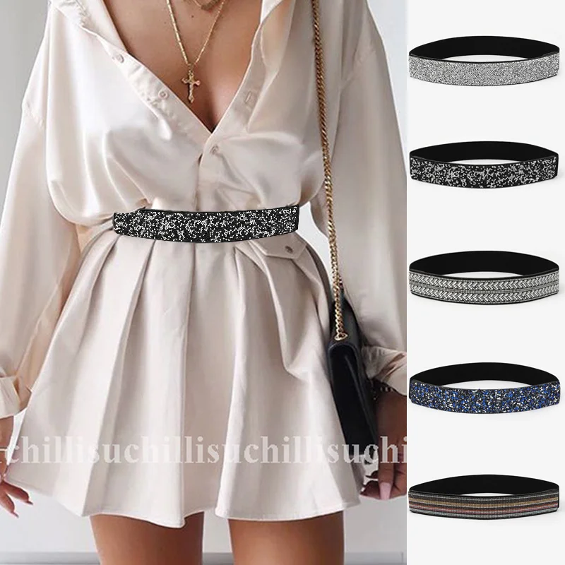 New Bling Rhinestones Elastic Belts for Women Full Crystal Gem Waistband Dress Coat Shiny Belt Party Wedding Accessories Gifts
New Bling Rhinestones Elastic Belts for Women Full Crystal Gem Waistband Dress Coat Shiny Belt Party Wedding Accessories Gifts