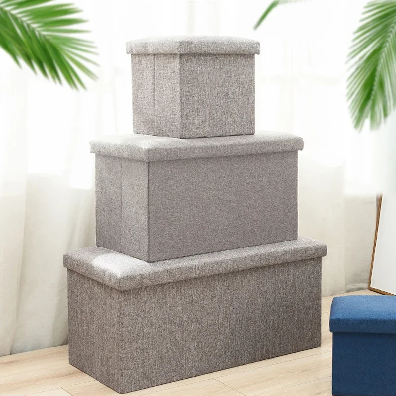 Modern Grey Linen Folding Storage Ottoman Household Sundries Storage Box Comfortable Shoe Changing Stool Makeup Seat Foot Stool
Modern Grey Linen Folding Storage Ottoman Household Sundries Storage Box Comfortable Shoe Changing Stool Makeup Seat Foot Stool
