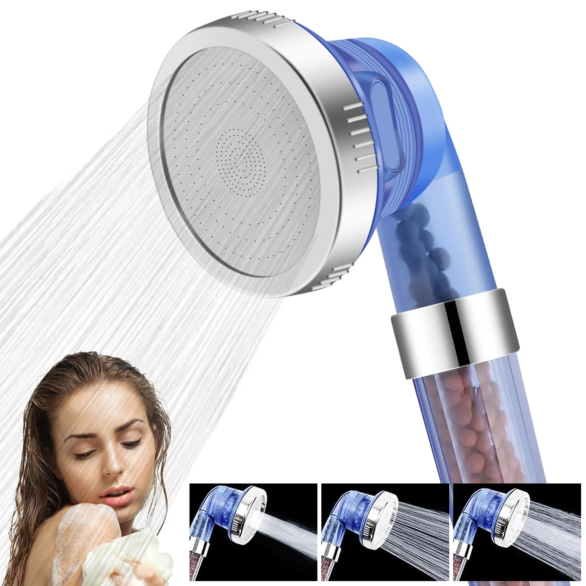 Bath Shower Head Adjustable Shower Heads Handheld 3 Modes High Pressure Saving Water Bathroom Faucet Replacement Part
Bath Shower Head Adjustable Shower Heads Handheld 3 Modes High Pressure Saving Water Bathroom Faucet Replacement Part