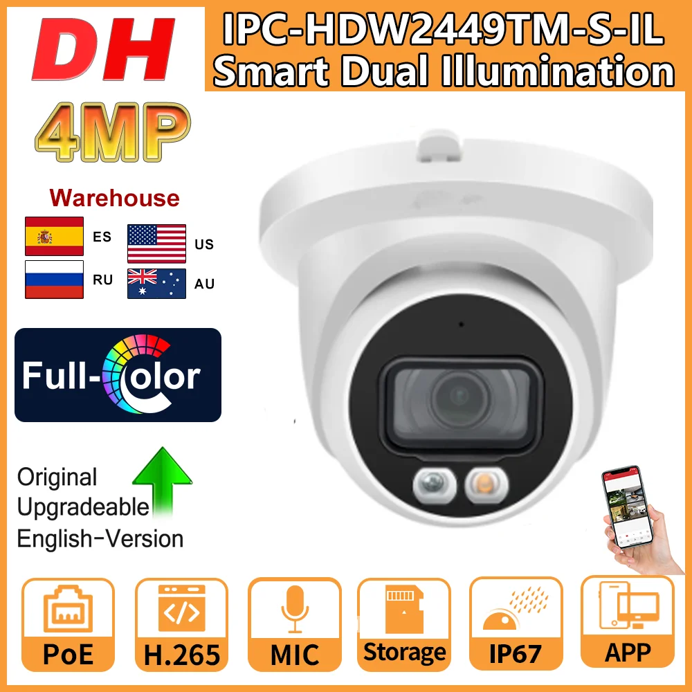 

Dahua 8MP IP Camera IPC-HDW2849TM-S-IL Smart Dual Light WizSense Network Camera 4MP IPC-HDW2449TM-S-IL Full Color Built-in Mic