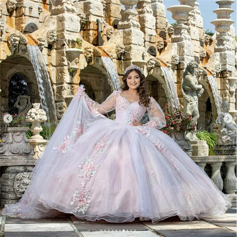 MULONG Quinceanera Dresses 2023 New Elegant V Neck Applique Lace Long Sleeves A Line Vestidos De 15 Anos Party Prom Dresses
MULONG Quinceanera Dresses 2023 New Elegant V Neck Applique Lace Long Sleeves A Line Vestidos De 15 Anos Party Prom Dresses