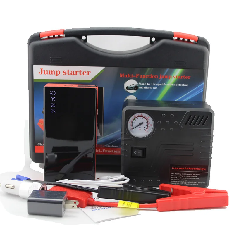 Car Battery Emergency Start Power 12V Car Jump Starter Supply with Air Pump Battery Booster Auto Starting Device for Petrol Cars
Car Battery Emergency Start Power 12V Car Jump Starter Supply with Air Pump Battery Booster Auto Starting Device for Petrol Cars