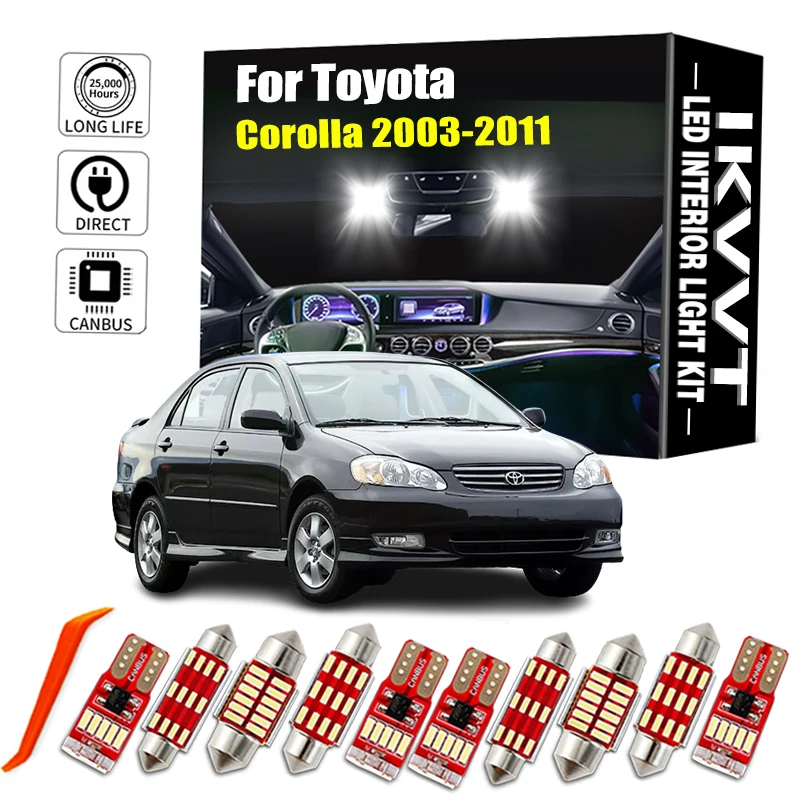 IKVVT, 9 шт., комплект оссветильник ительных приборов Canbus для Toyota Corolla 2003-2007, 2008, 2009, 2010, 2011, автомобильная лампа, купольная лампа для чтения карт Lam
IKVVT, 9 шт., комплект оссветильник ительных приборов Canbus для Toyota Corolla 2003-2007, 2008, 2009, 2010, 2011, автомобильная лампа, купольная лампа для чтения карт Lam