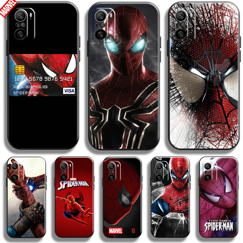 

Spiderman Marvel Avengers For Xiaomi Redmi K40 K40 Pro K40 Gaming Phone Case Soft Silicon Coque Cover Black Funda Comics