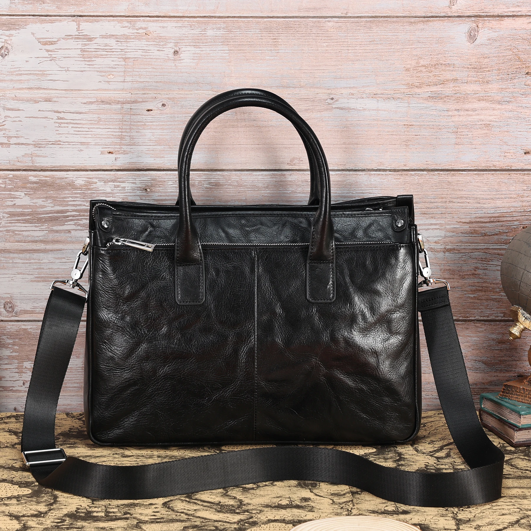 

Handbag Men's Business Commuter Vegetable Tanned Leather Briefcase Crossbody Laptop Bag Genuine Leather Bag For Men