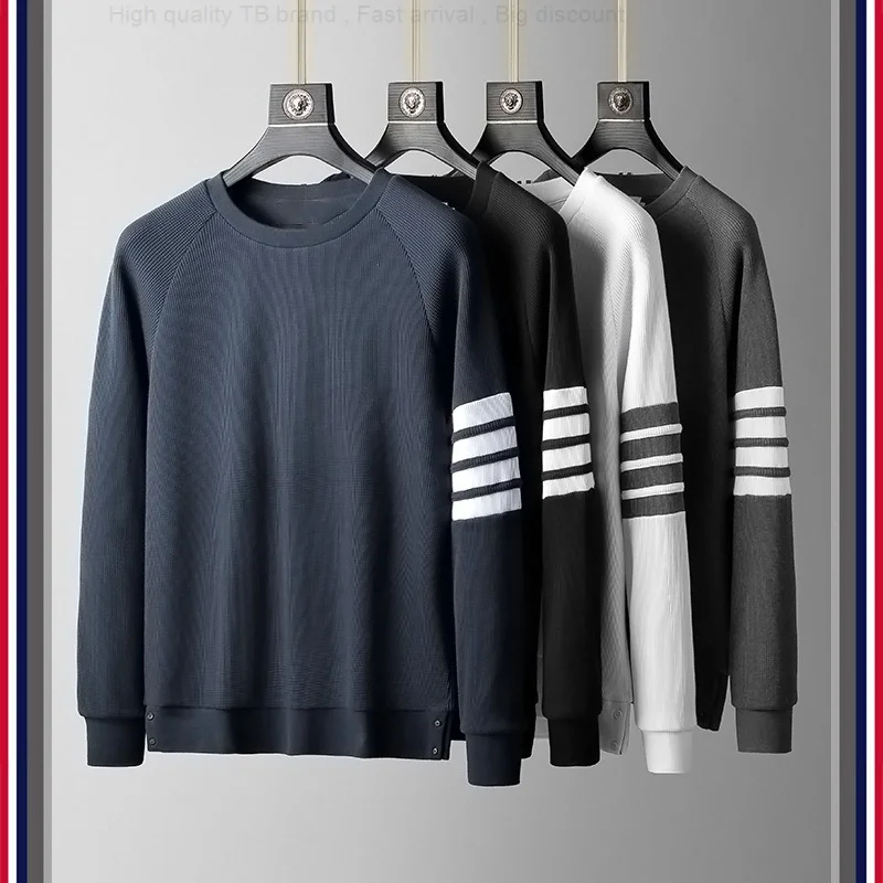 Sweatshirt TB THOM Men's Autunm Winter Fashion Brand Pullover Waffle Cotton Raglan Sleeve Striped 4-Bar Loose Women Coats
Sweatshirt TB THOM Men's Autunm Winter Fashion Brand Pullover Waffle Cotton Raglan Sleeve Striped 4-Bar Loose Women Coats