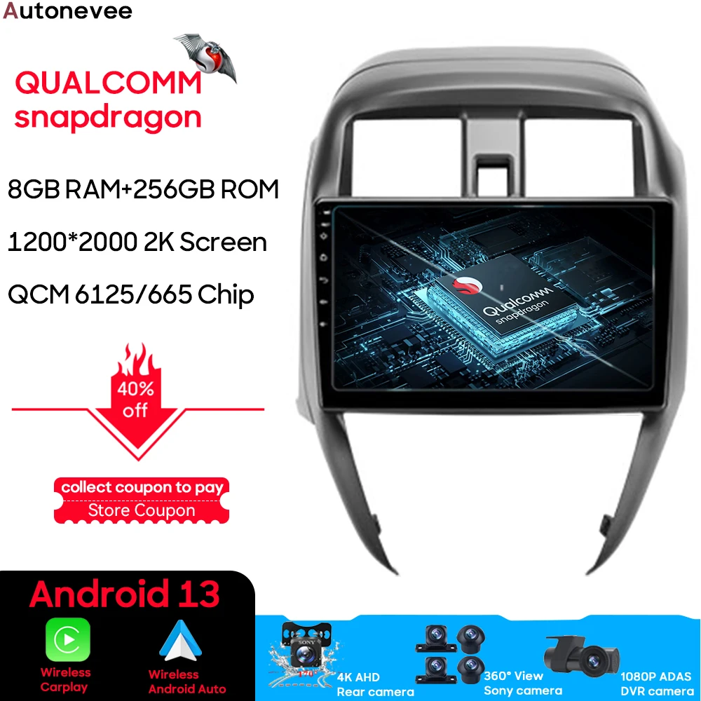 Qualcomm Snapdragon Android 13 для Nissan Sunny 2014 - 2016 Автомобильное радио Мультимедийный видеоплеер GPS-навигация Задняя камера Wi-Fi
Qualcomm Snapdragon Android 13 для Nissan Sunny 2014 - 2016 Автомобильное радио Мультимедийный видеоплеер GPS-навигация Задняя камера Wi-Fi