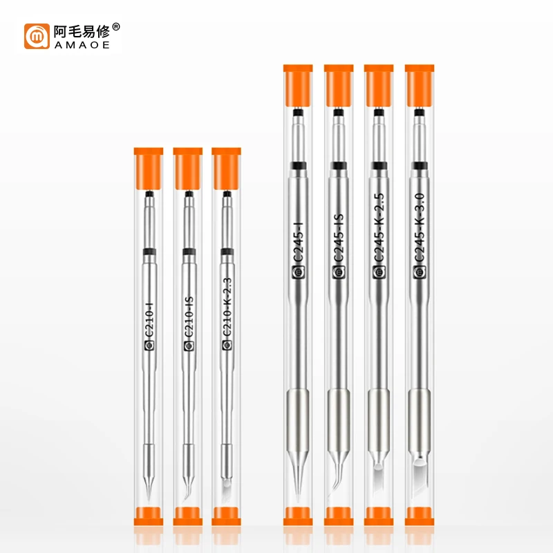 AMAOE C210 C245 Tips Soldering Iron Constant Temperature Welding Table Electric Welding Head for Original JBC Repair Part Tools
AMAOE C210 C245 Tips Soldering Iron Constant Temperature Welding Table Electric Welding Head for Original JBC Repair Part Tools