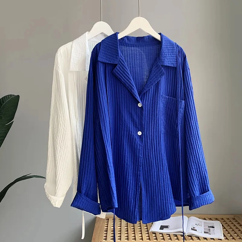 KBAT 2022 женские блузки с длинным рукавом винтажные женские синие блузы Mujer Осенняя свободная повседневная женская рубашка оверсайз корейский... 
KBAT 2022 женские блузки с длинным рукавом винтажные женские синие блузы Mujer Осенняя свободная повседневная женская рубашка оверсайз корейский...