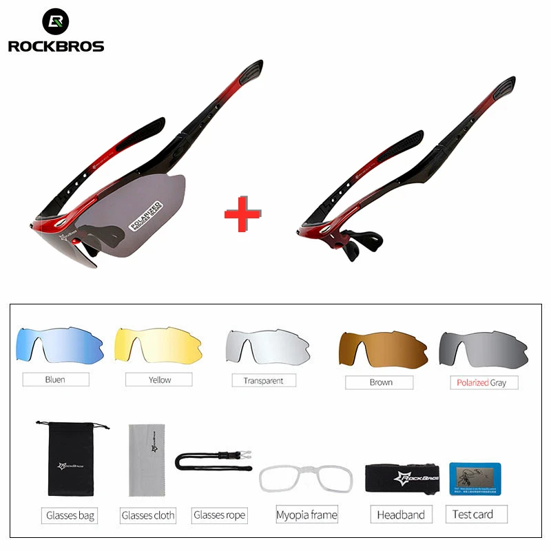 ROCKBROS Glasses Cycling Polarized Sunglasses MTB Road Bike Outdoor Sports Goggles Myopia Frame UV400 5 Lens Bicycle Accessory
ROCKBROS Glasses Cycling Polarized Sunglasses MTB Road Bike Outdoor Sports Goggles Myopia Frame UV400 5 Lens Bicycle Accessory