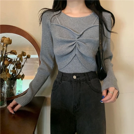 Gray Korea Japan Pullover Girl Woman Women Sweater Sexy O Neck Knit Tops Tight Women's Sweaters Top Coat Cloth Suétere
Gray Korea Japan Pullover Girl Woman Women Sweater Sexy O Neck Knit Tops Tight Women's Sweaters Top Coat Cloth Suétere