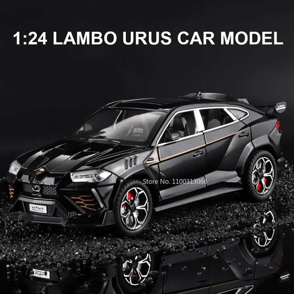 1:24 Lambo URUS модель спортивного автомобиля из сплава, Литые металлические внедорожники, модель автомобиля, имитация звука и яркости, игрушки
1:24 Lambo URUS модель спортивного автомобиля из сплава, Литые металлические внедорожники, модель автомобиля, имитация звука и яркости, игрушки