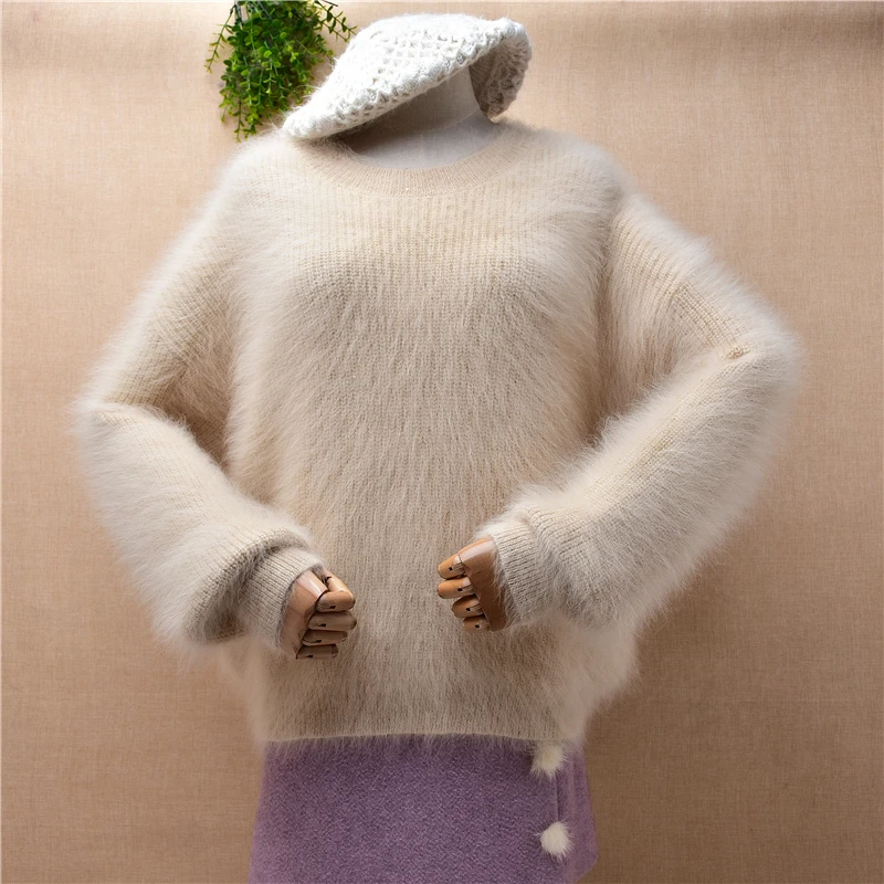 Fall Winter Ladies Women Clothing Hairy Mink Cashmere Knitted Long Lantern Sleeves Loose Pullover Angora Fur Jumper Sweater Pull
Fall Winter Ladies Women Clothing Hairy Mink Cashmere Knitted Long Lantern Sleeves Loose Pullover Angora Fur Jumper Sweater Pull