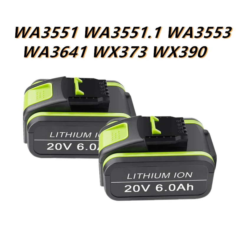 Сменная литий-ионная аккумуляторная батарея 20 в, 6000 мАч для Worx WA3551, WA3553, WX390, WX176, WX550, WX386, WX373, WX290, WX800, WU268
Сменная литий-ионная аккумуляторная батарея 20 в, 6000 мАч для Worx WA3551, WA3553, WX390, WX176, WX550, WX386, WX373, WX290, WX800, WU268