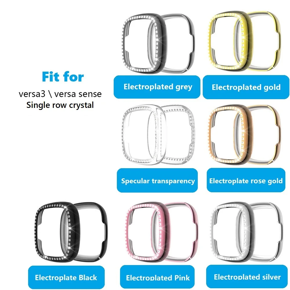 For FitbitVersa 3 Sense Watch Full Cover Protector TPU Case Single Row Crystal Electroplated Protective Shell Of Single Row
For FitbitVersa 3 Sense Watch Full Cover Protector TPU Case Single Row Crystal Electroplated Protective Shell Of Single Row
