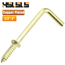 HSLSLS 10-30pcs Gold L Shape Right Angle Screw Hooks 1/2