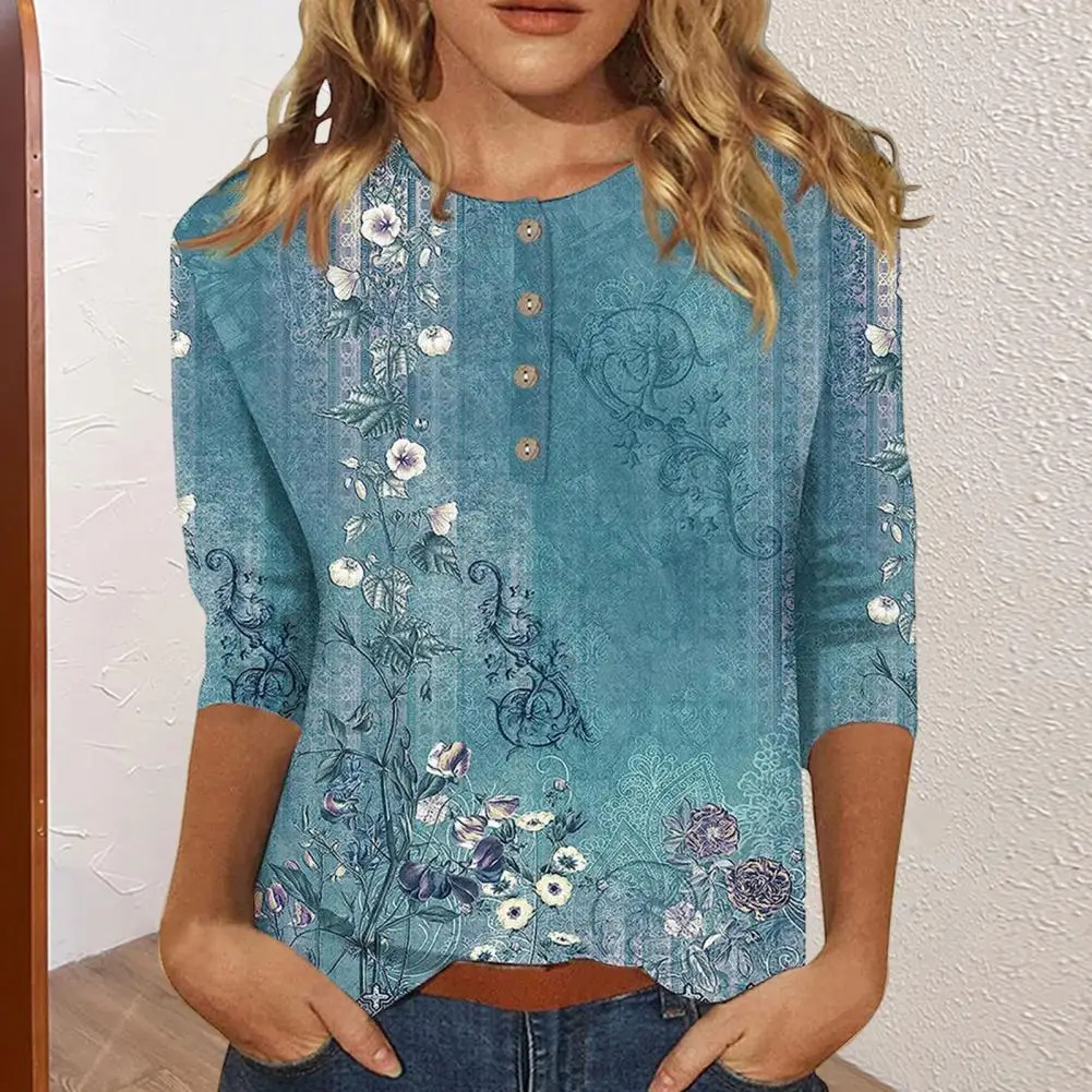 Women Fall Top Vintage Floral Button-up Blouses for Women Soft Breathable Three Quarter Sleeve Tops Spring Autumn Shirt
Women Fall Top Vintage Floral Button-up Blouses for Women Soft Breathable Three Quarter Sleeve Tops Spring Autumn Shirt